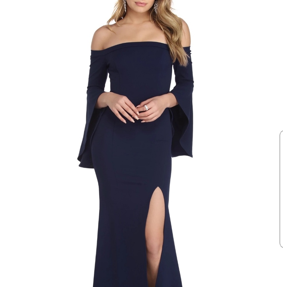 Windsor Navy mermaid dress